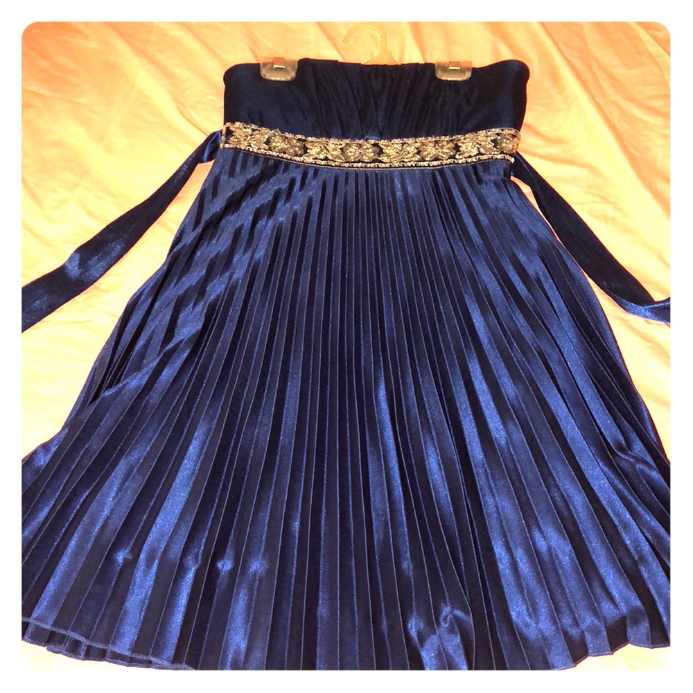 Royal blue sequenced formal